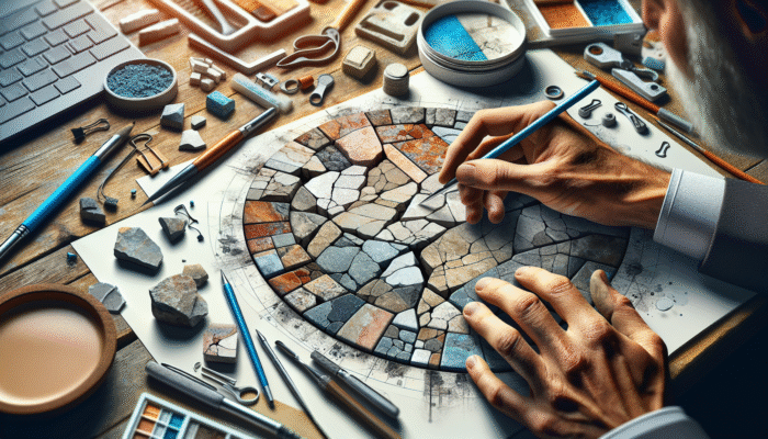 Cracked, chipped, and stained stones and tiles being skillfully repaired and restored.