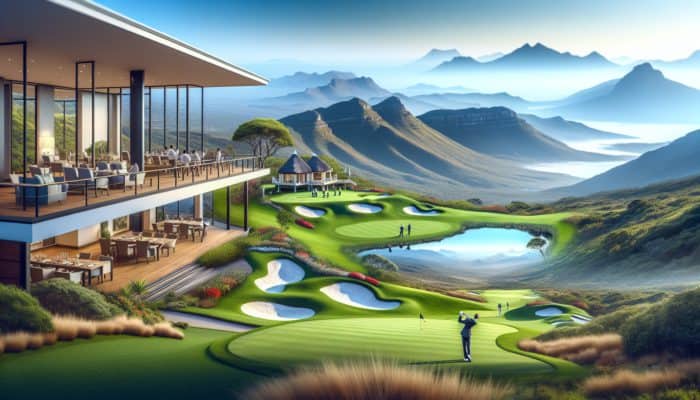 Luxurious South African golf club with personalized service, challenging course, and scenic views.
